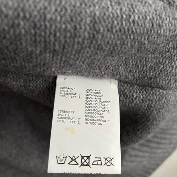 $1200 Parajumpers Grey Knit Wool Zip Hood Cardigan Sweater Raglan Sleeve - Large - Picture 13 of 15
